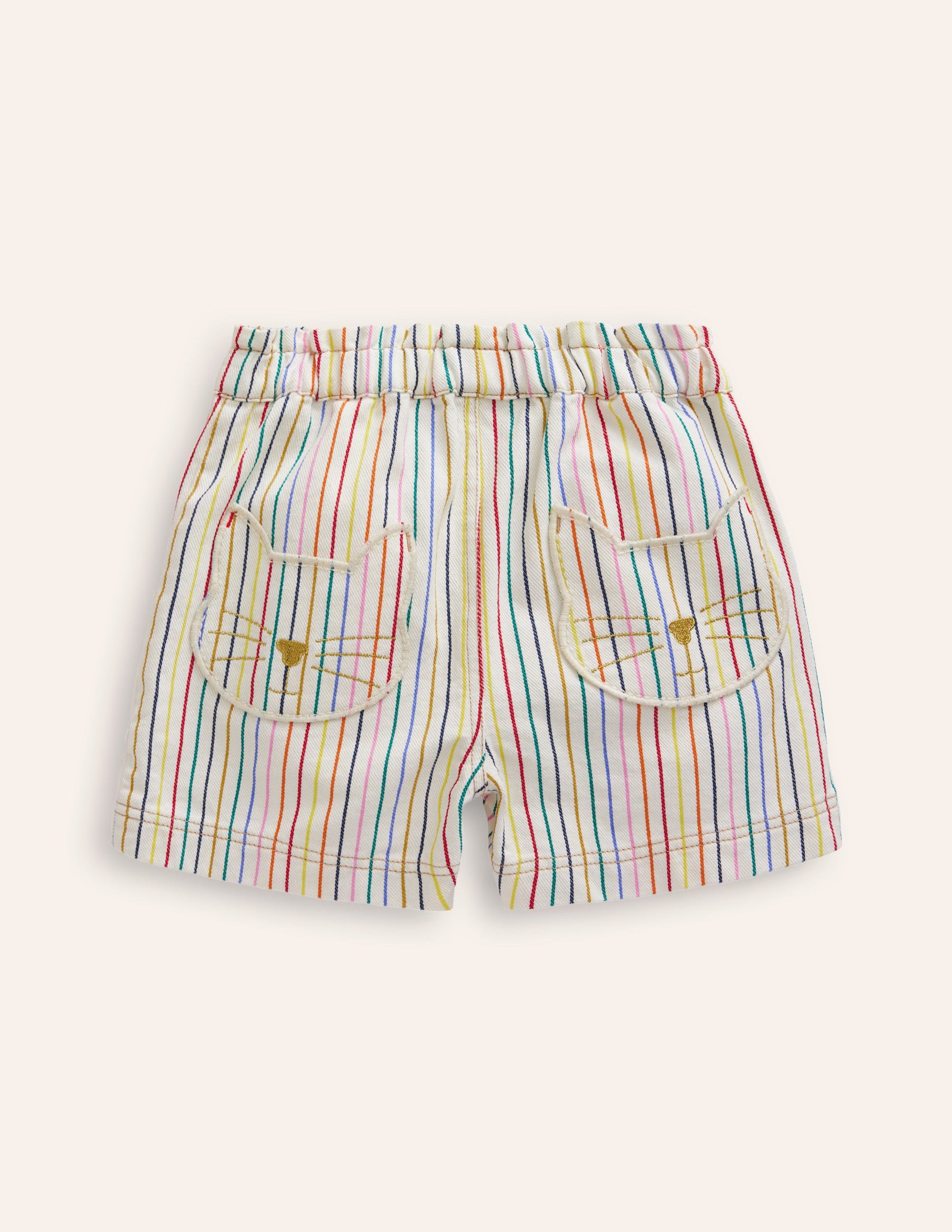 Pull-on Shorts-Ivory Multi Stripe-2