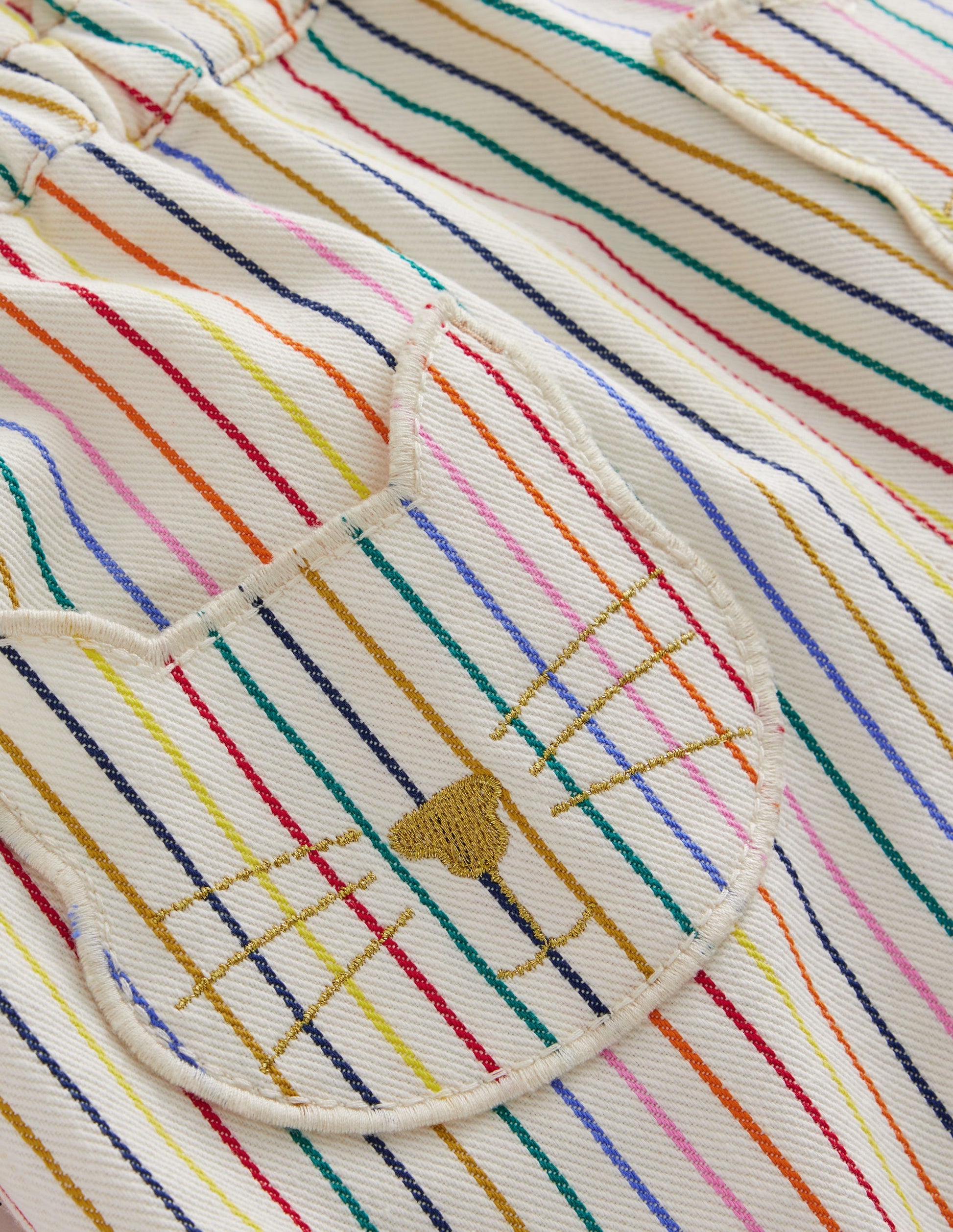 Pull-on Shorts-Ivory Multi Stripe-3