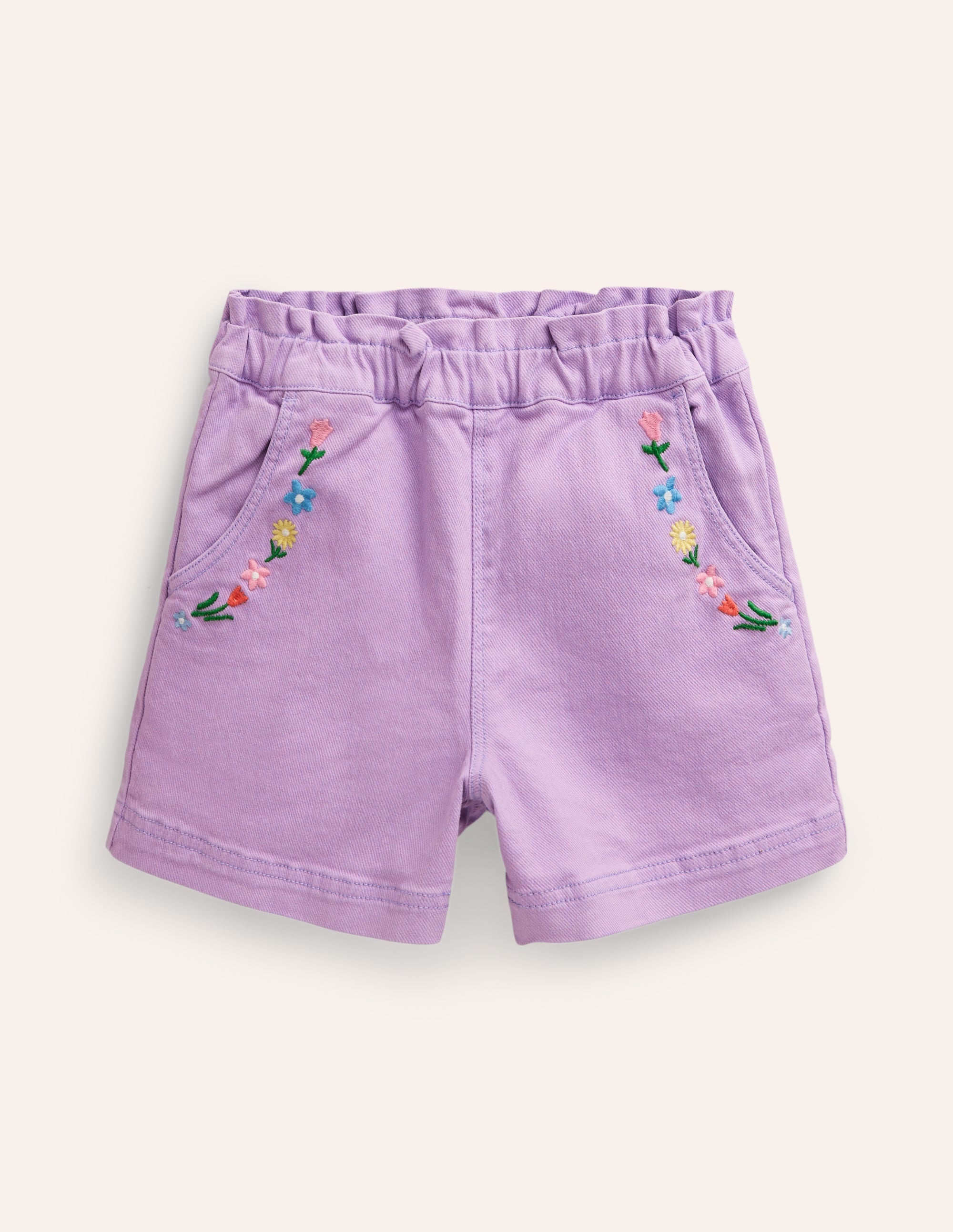 Pull-on Shorts-Crocus Purple Embroidery - Image 1