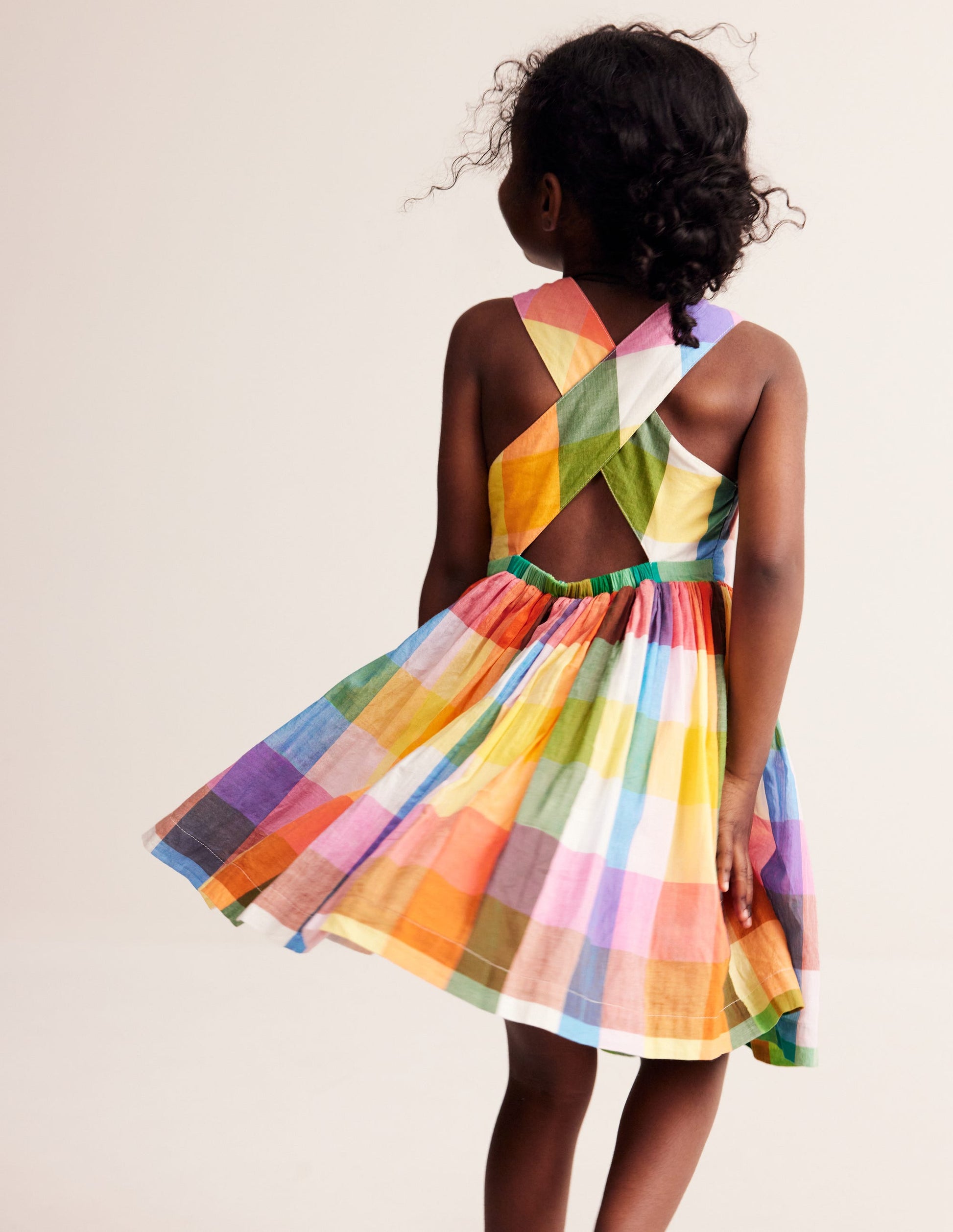Cross-Back Dress-Bright Neon Multi Gingham-2