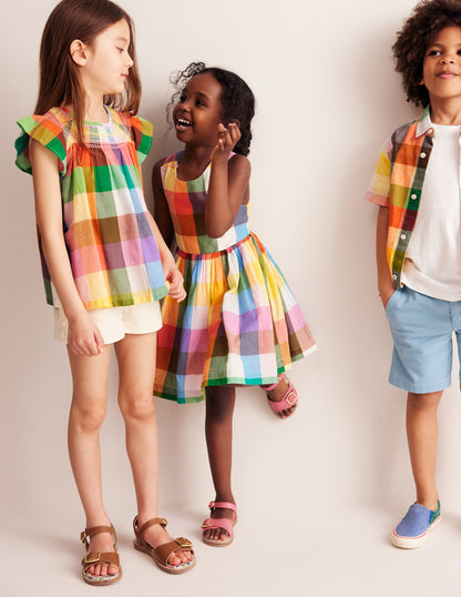 Cross-Back Dress-Bright Neon Multi Gingham-5