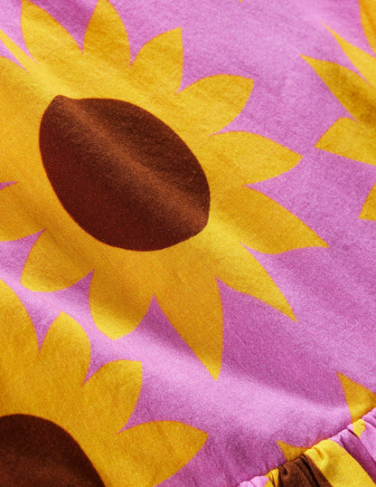 Cross-Back Dress-Pink Sunflower Geo-3