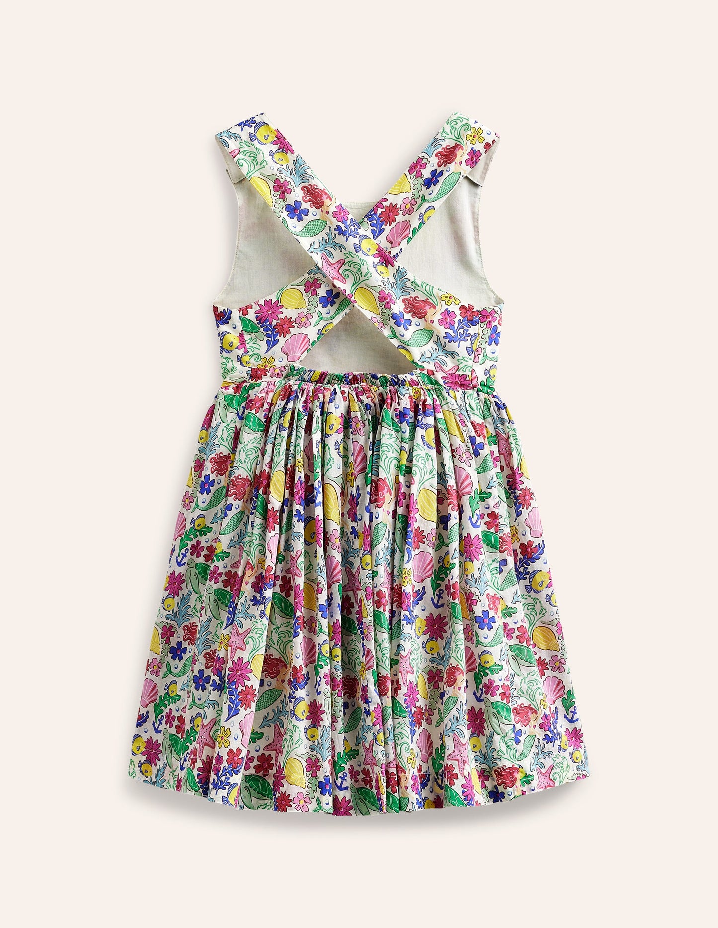 Cross-Back Dress-Multi Mermaid Ditsy