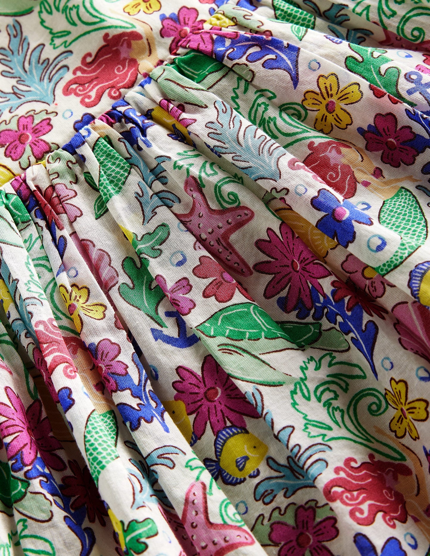 Cross-Back Dress-Multi Mermaid Ditsy