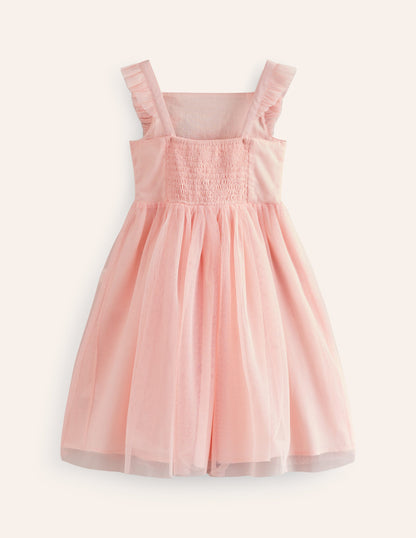 Appliqué Tulle Dress-Provence Dusty Pink Bugs-3