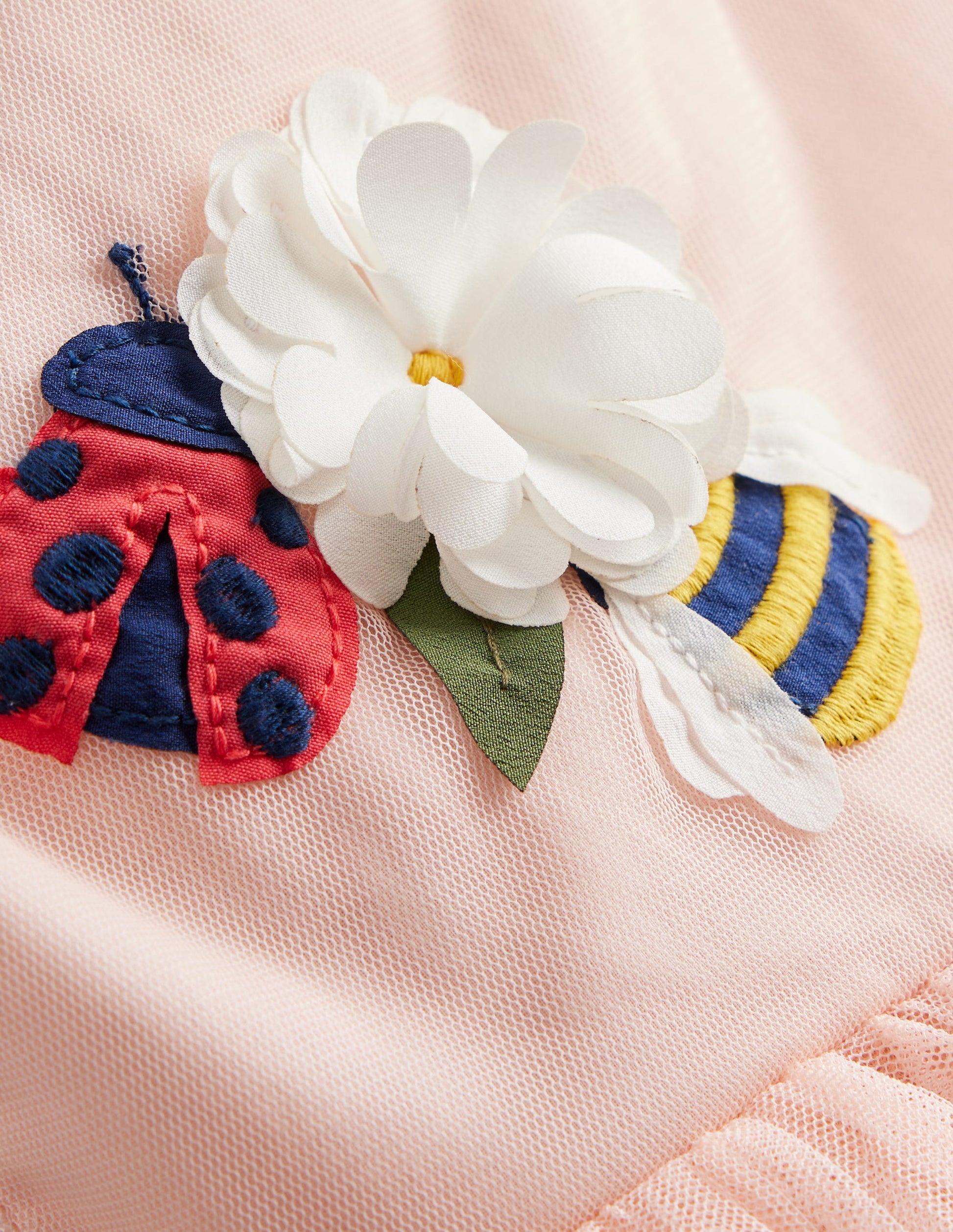 Appliqué Tulle Dress-Provence Dusty Pink Bugs-4