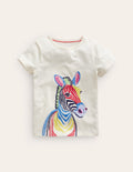 Superstitch Logo T-Shirt-Ivory Multi Zebra