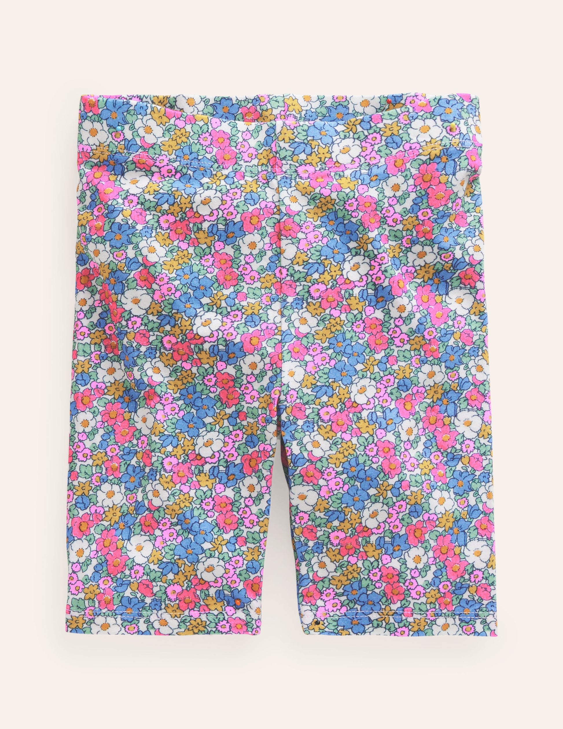 Cycling Shorts-Festival Pink Nautical Floral-1