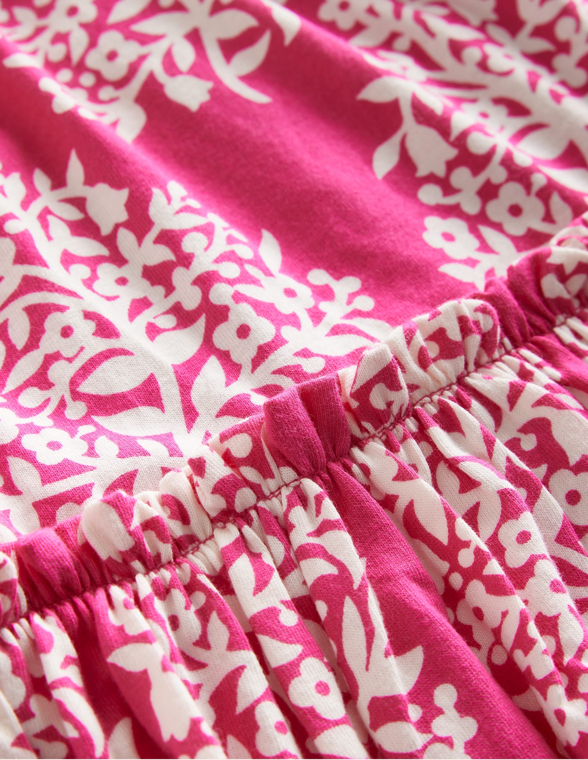 Printed Jersey Midi Skirt-Pink Woodblock - Image 3