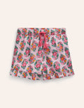 Frill Hem Woven Shorts-Sugared Almond Pink Paisley