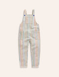 Relaxed Dungarees-Ivory Multi Stripe