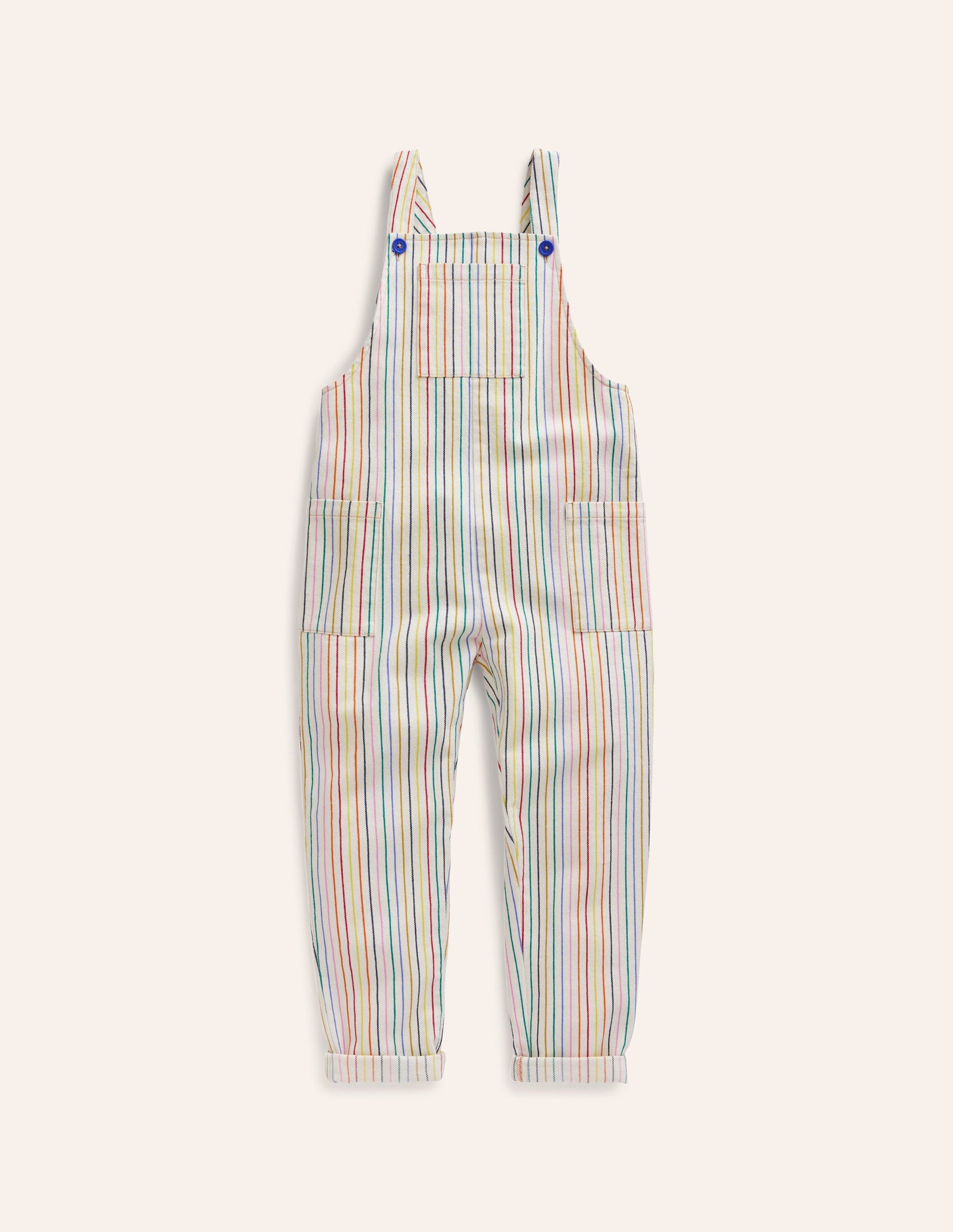 Relaxed Dungarees-Ivory Multi Stripe-1