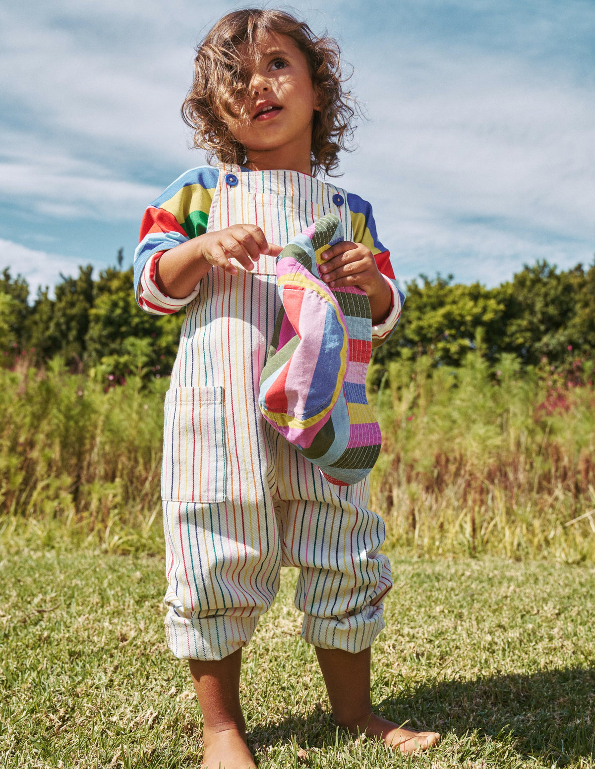 Relaxed Dungarees-Ivory Multi Stripe - Image 4