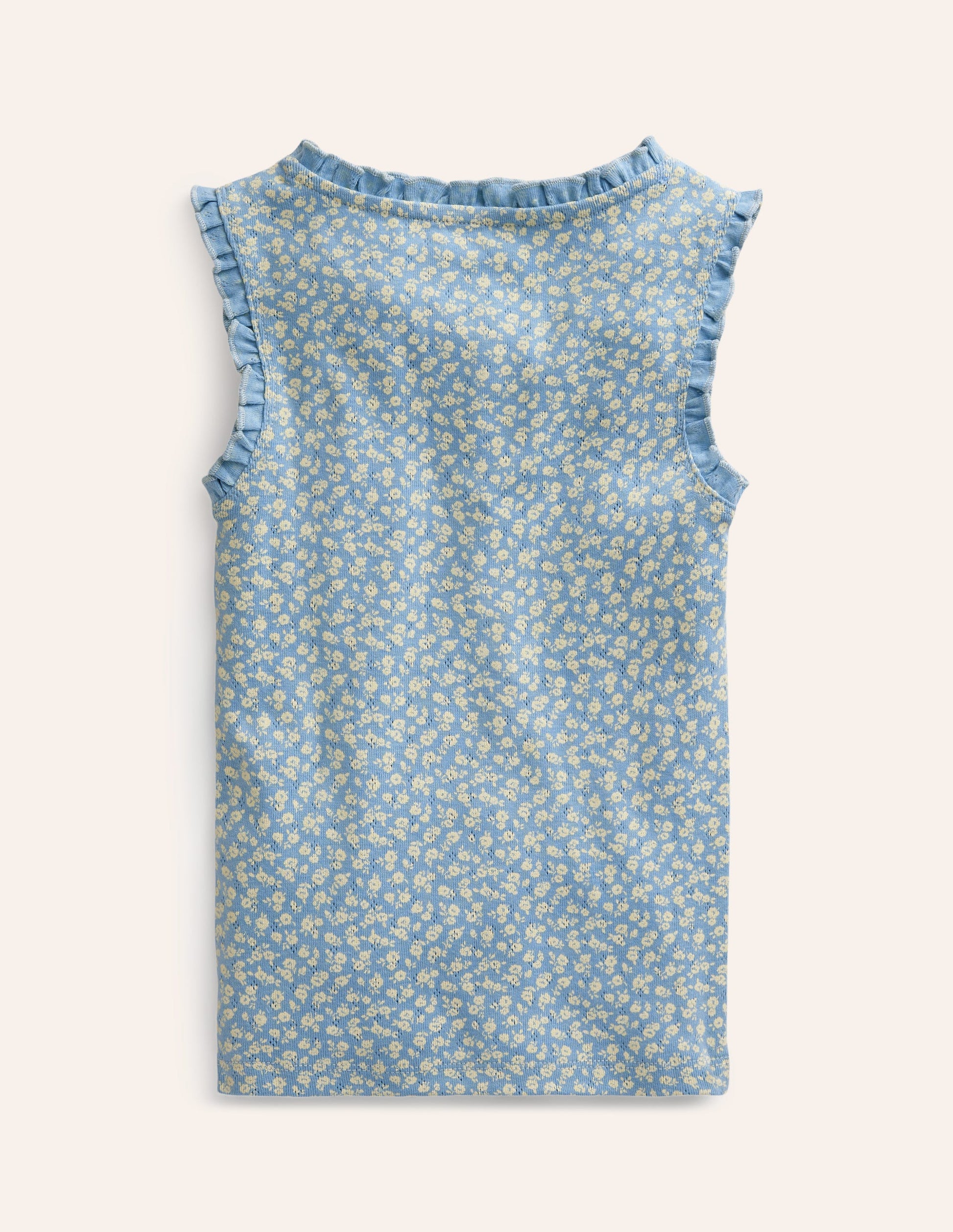 Pointelle Vest-Vintage Blue Floral-2