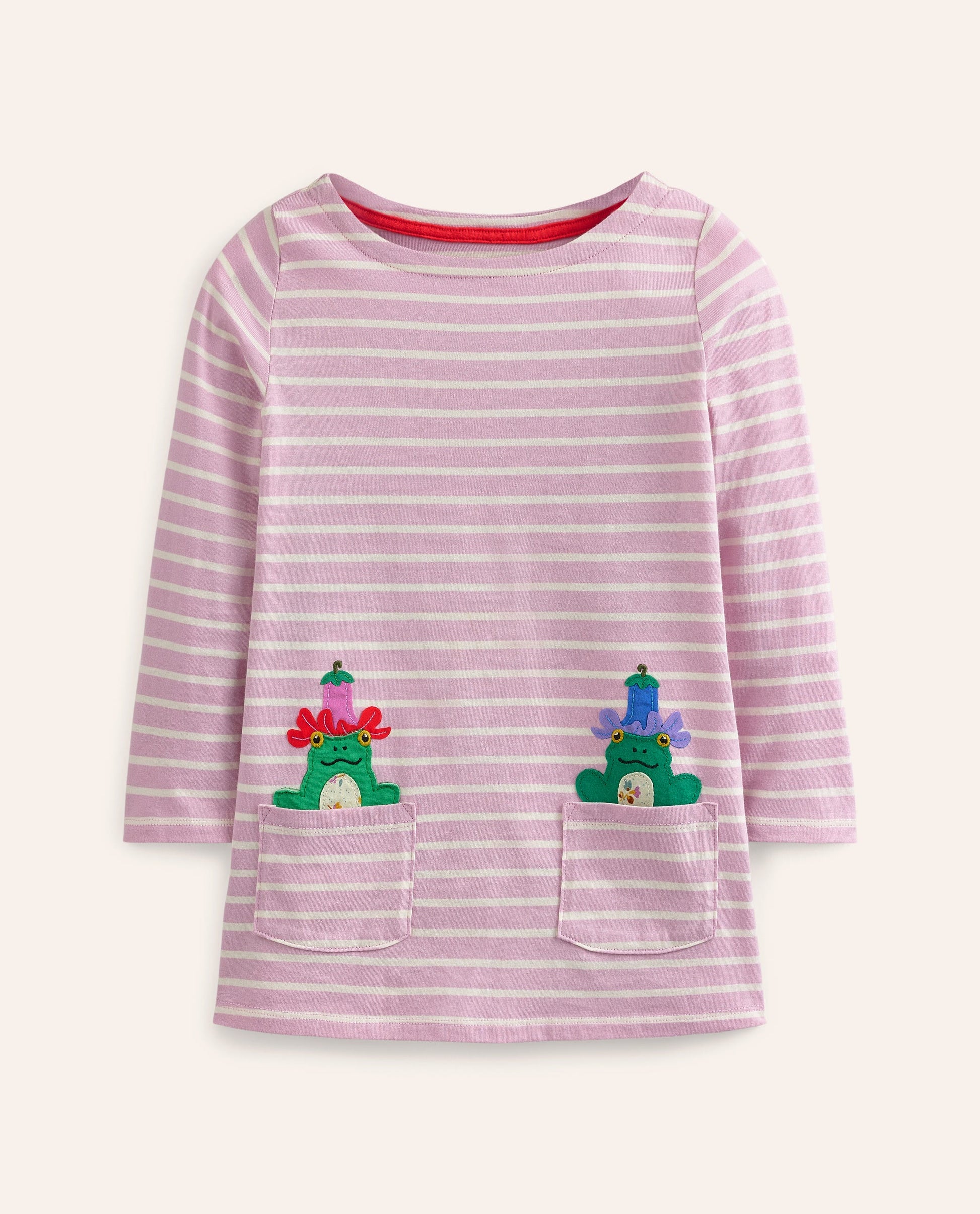Appliqué Jersey Tunic-Sugared Almond Pink/Ivory-2