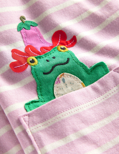 Appliqué Jersey Tunic-Sugared Almond Pink/Ivory-4