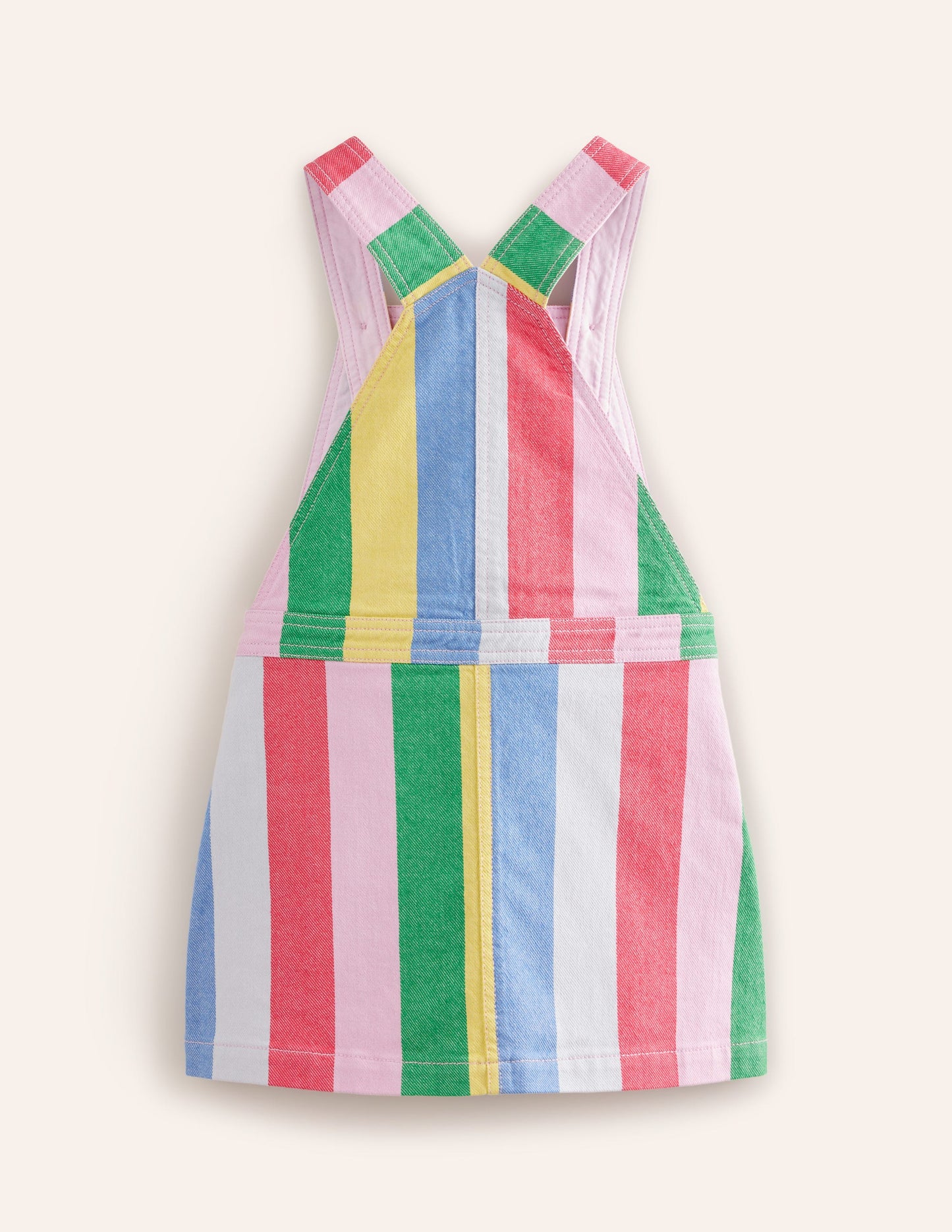 Dungaree Dress-Multi Rainbow Stripe
