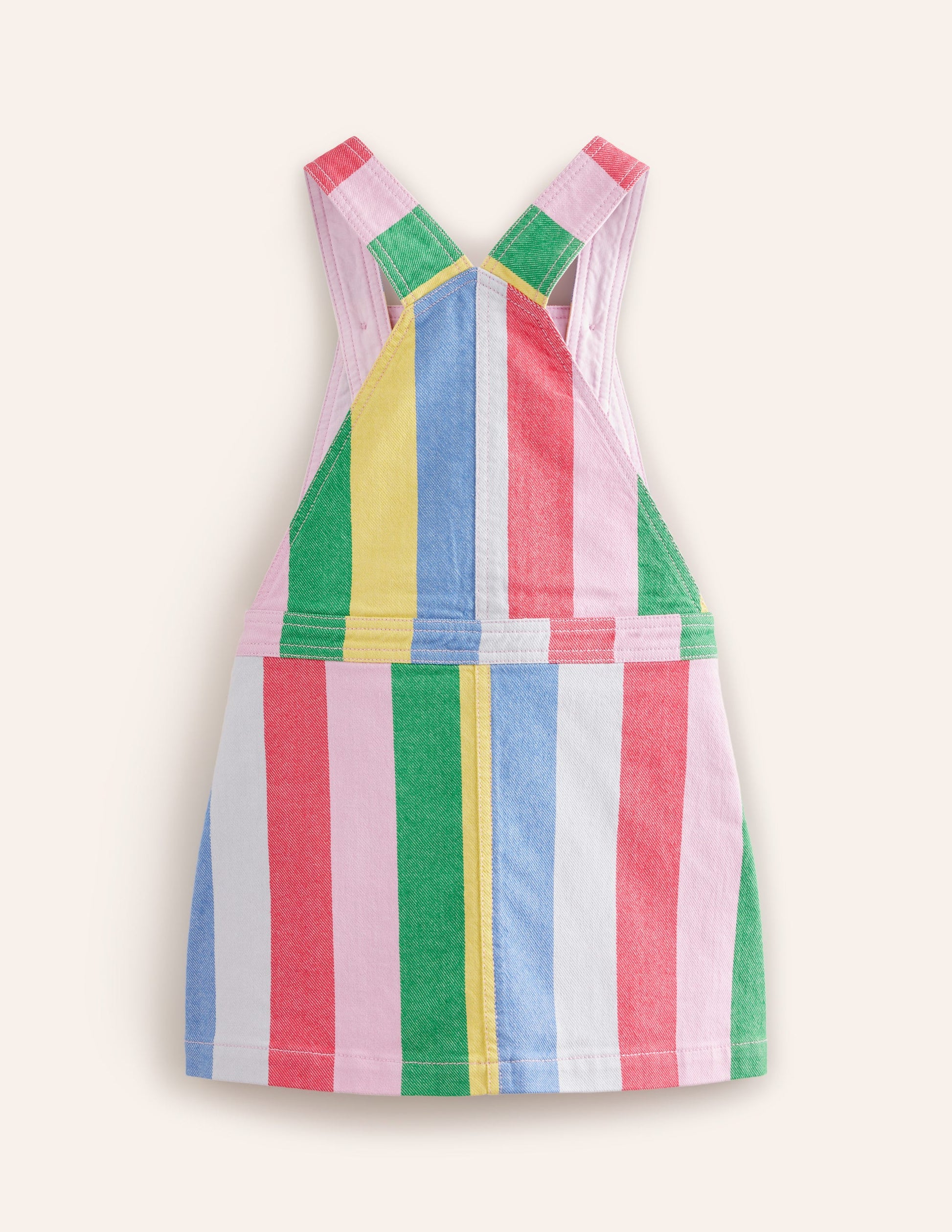 Dungaree Dress-Multi Rainbow Stripe-2