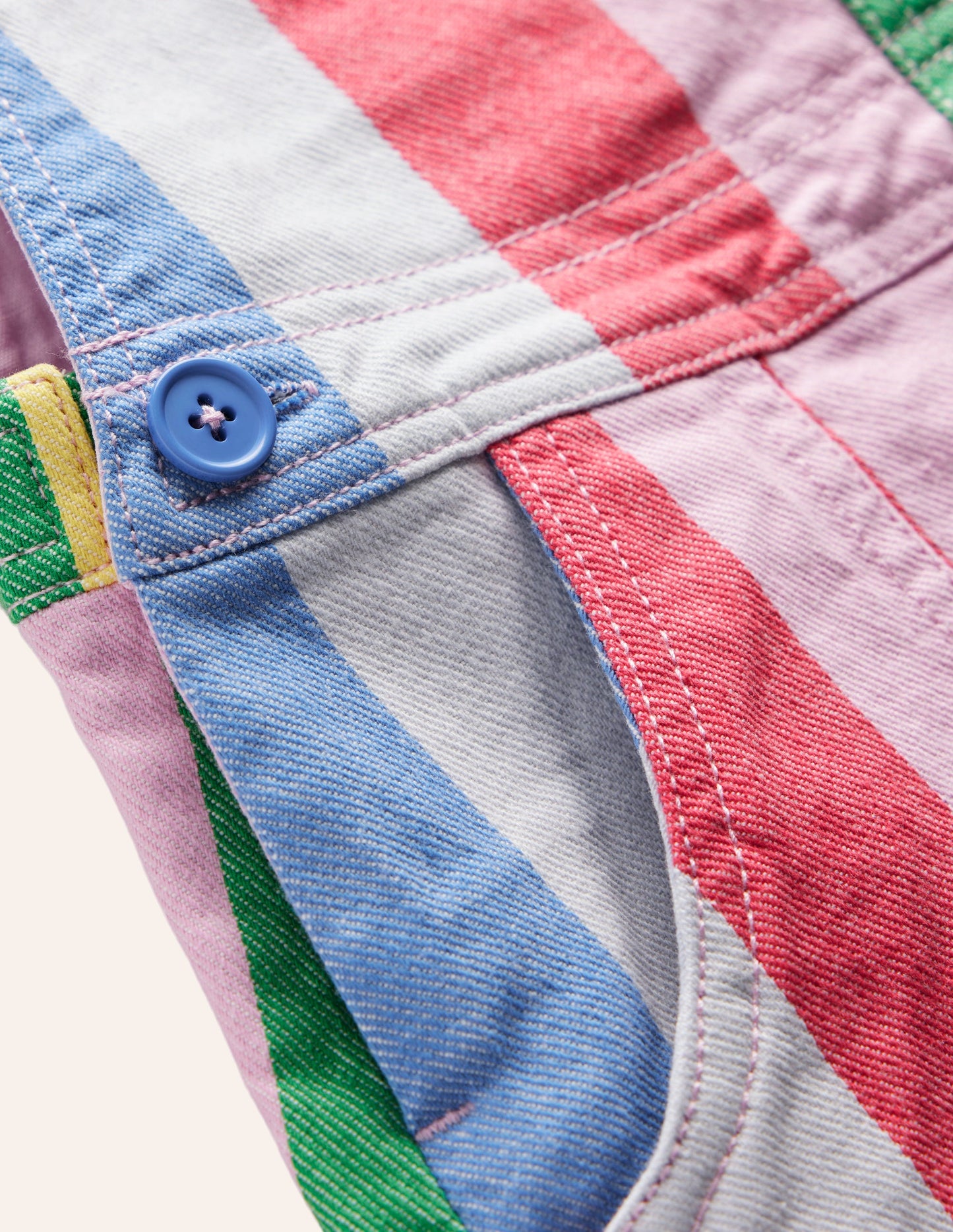 Dungaree Dress-Multi Rainbow Stripe