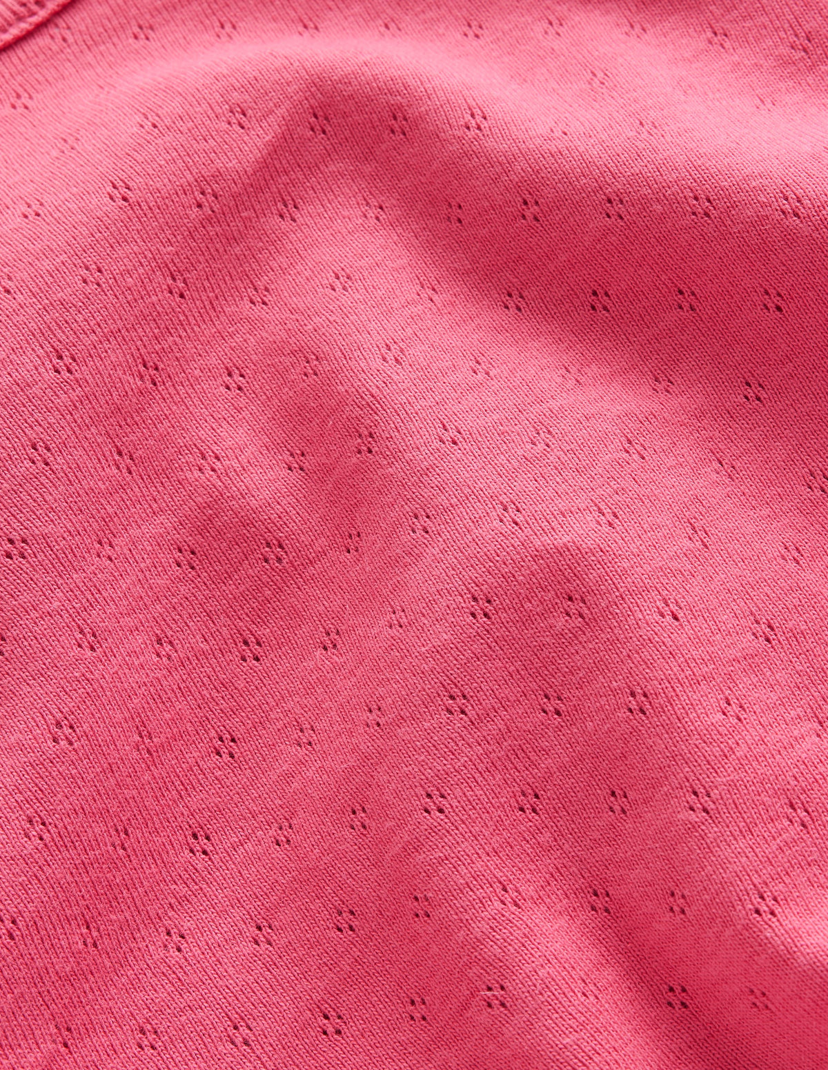 Short-sleeved Pointelle Top-Rose Pink-3