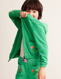 Towelling Flare Trousers-Pea green