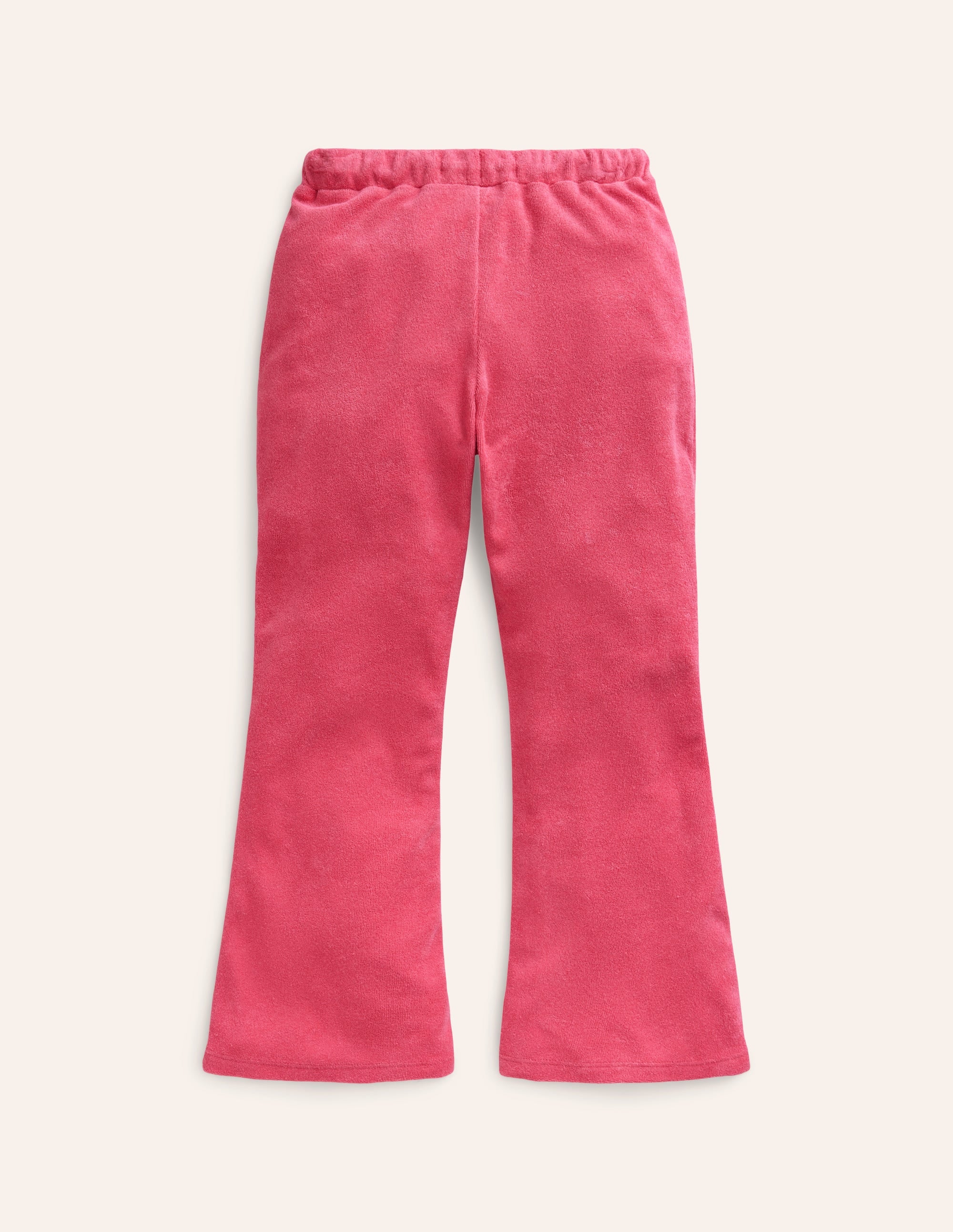 Towelling Flare Trousers-Rose Pink - Image 2