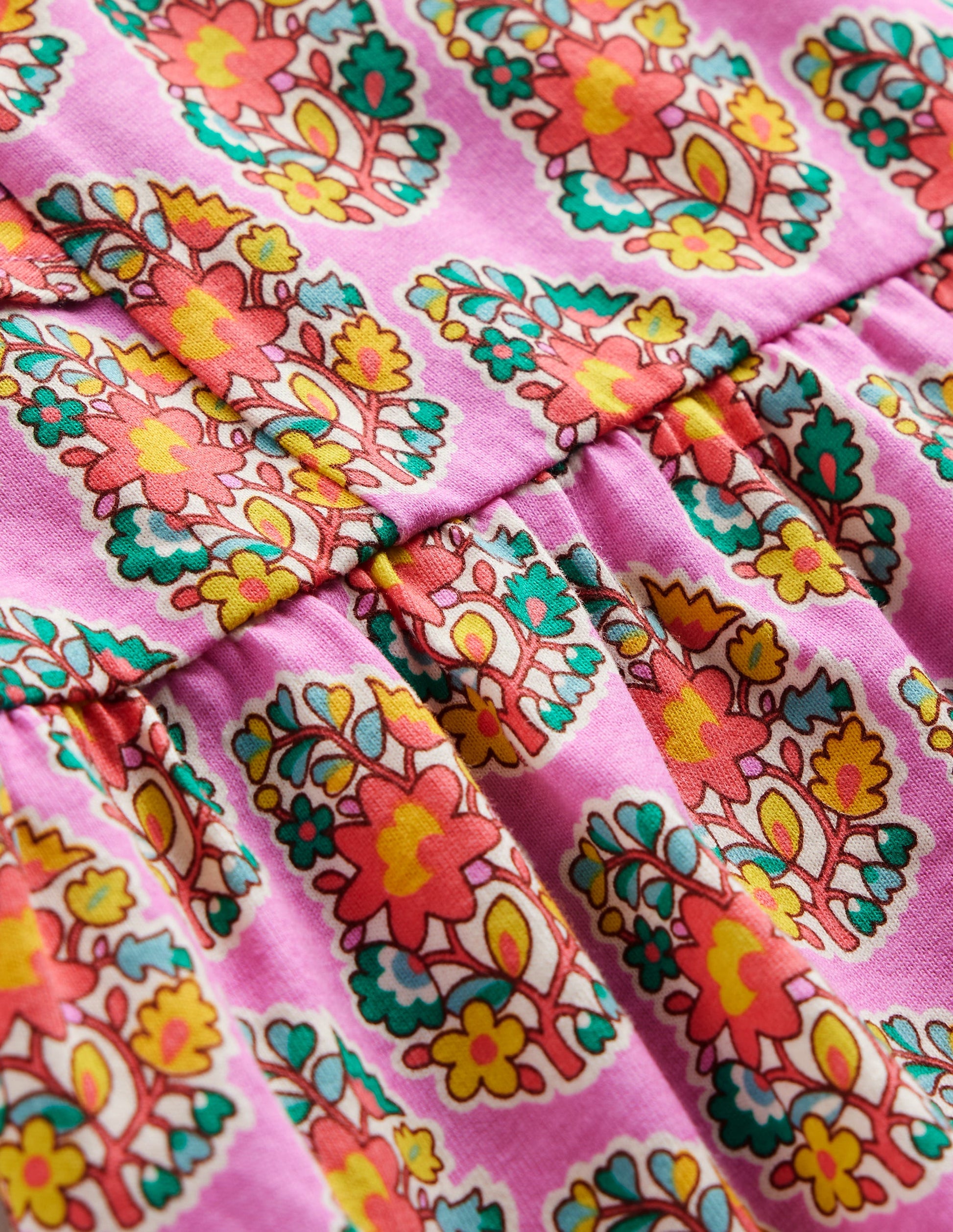 Tiered Flutter Jersey Dress-Peony Pink Paisley-3