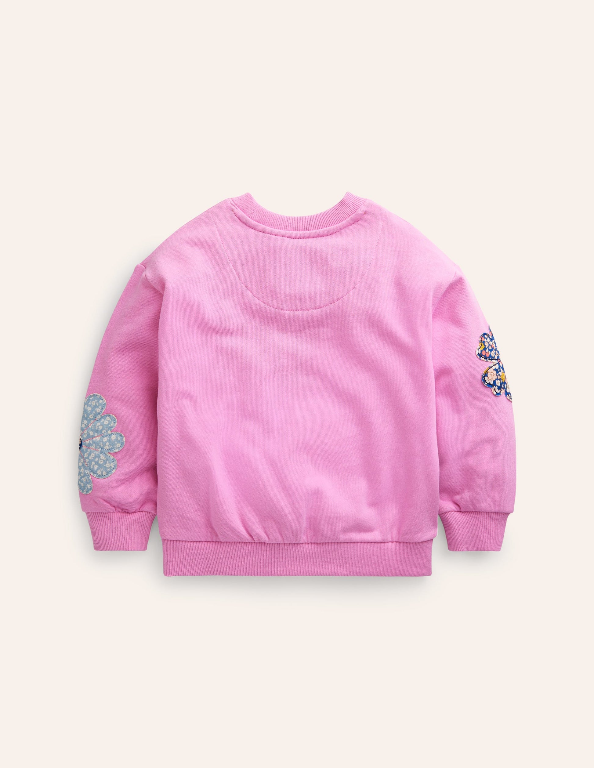 Relaxed Appliqué Sweatshirt-Cosmos Pink Flower-2