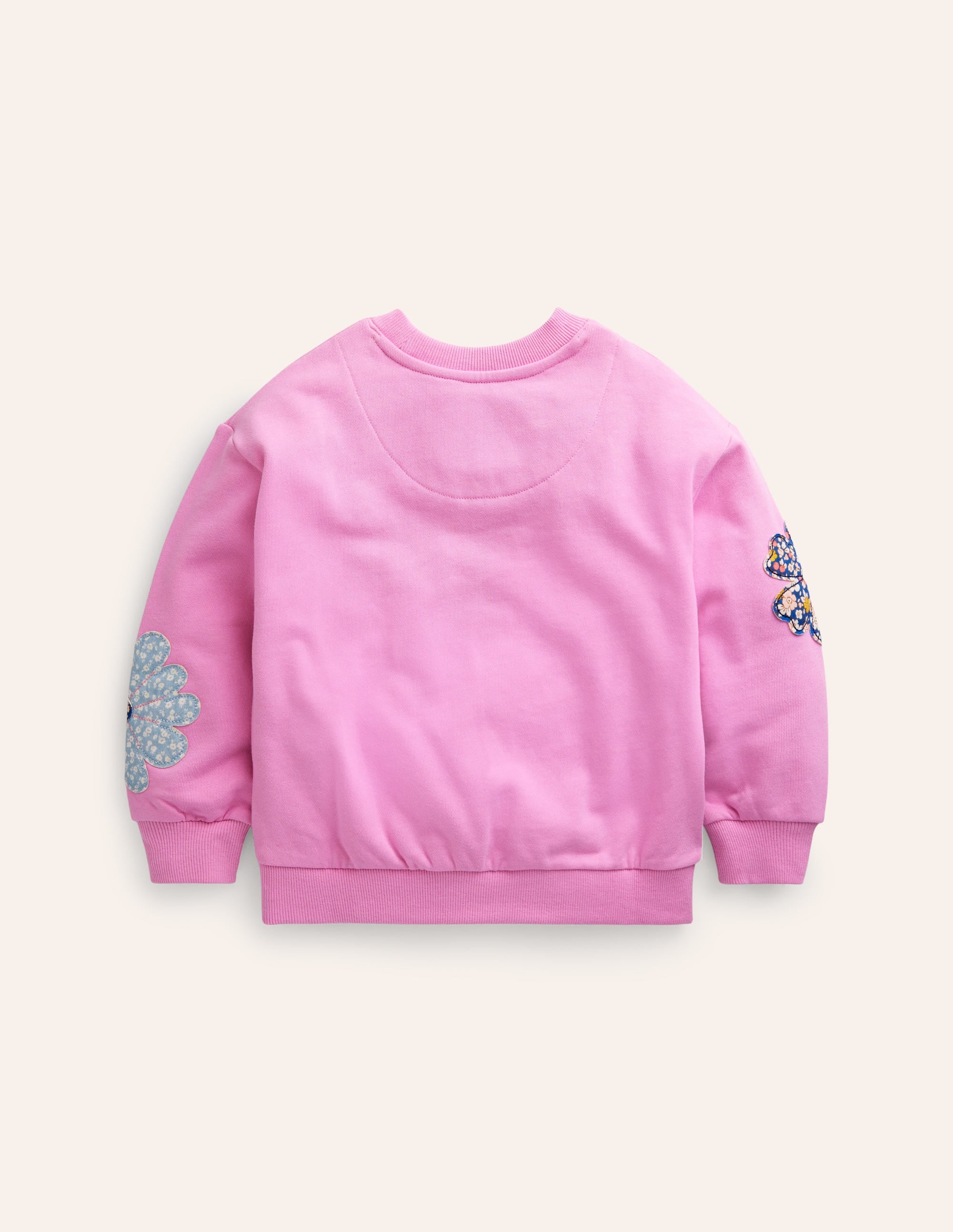 Relaxed Appliqué Sweatshirt-Cosmos Pink Flower - Image 2