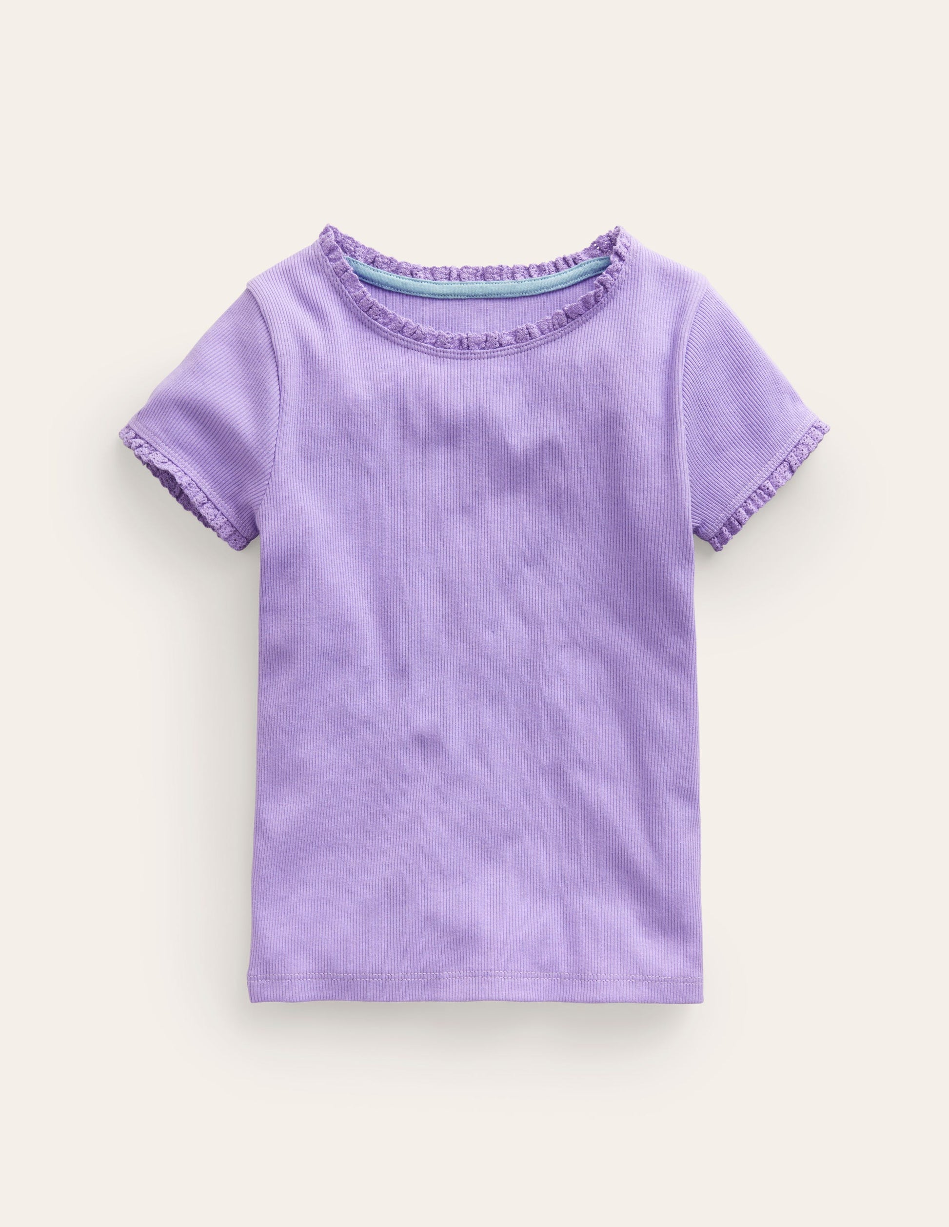 Ribbed Short Sleeve T-Shirt-Parma Violet-1