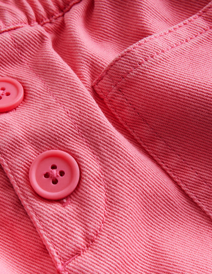 Button Pull-on Mini Skirt-Strawberry Milkshake