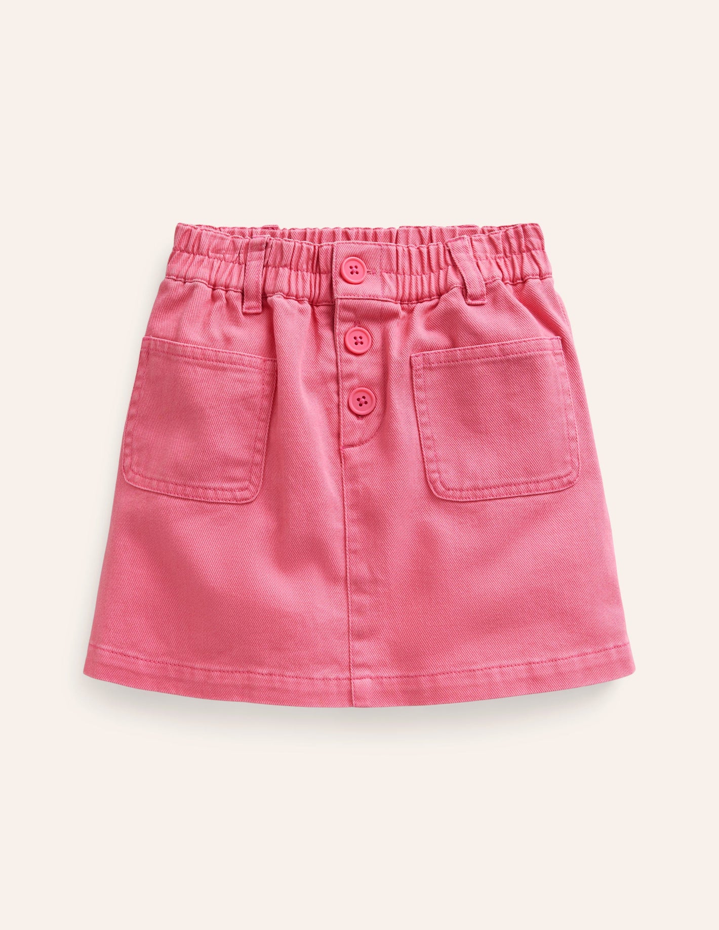 Button Pull-on Mini Skirt-Strawberry Milkshake