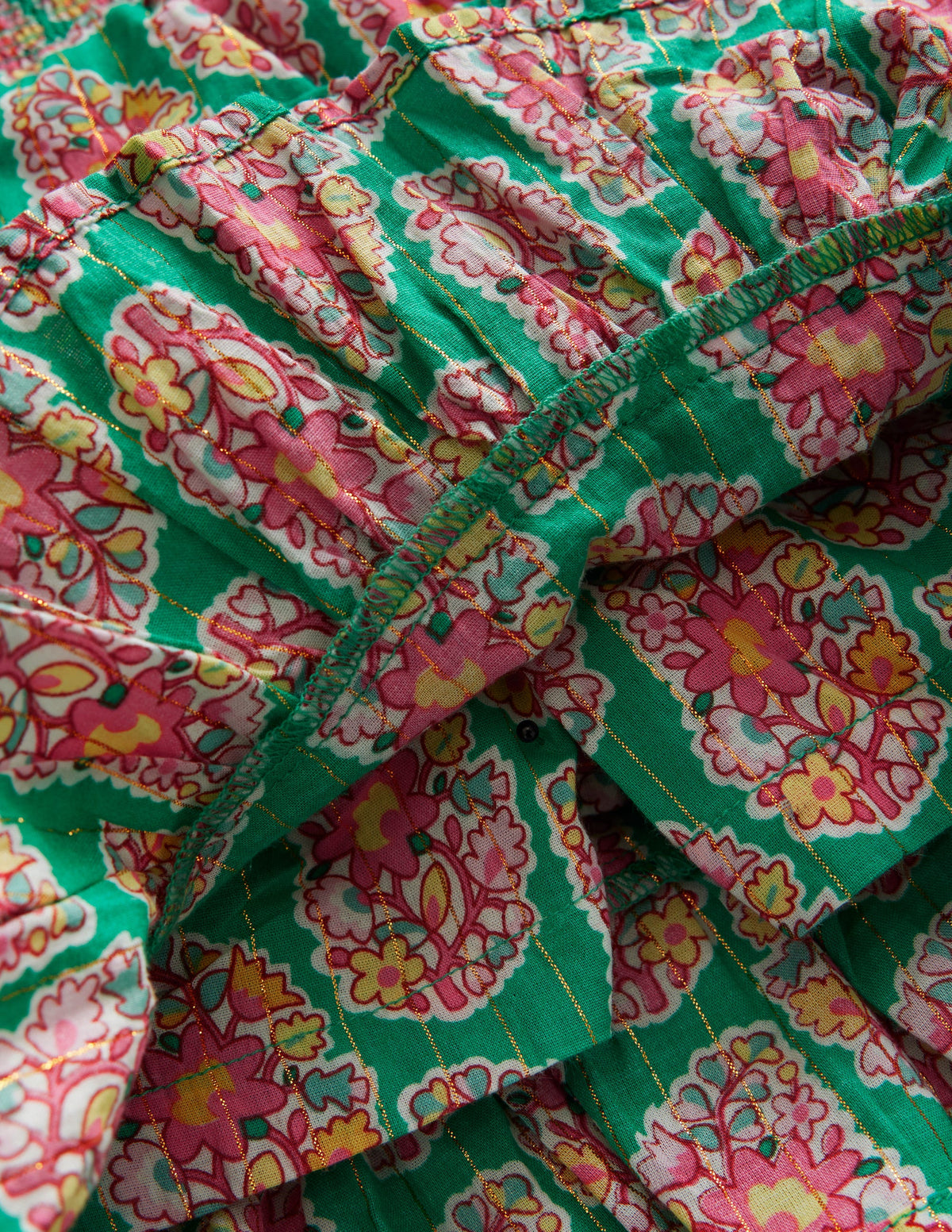 Tiered Printed Skort-Jade Green Paisley - Image 3