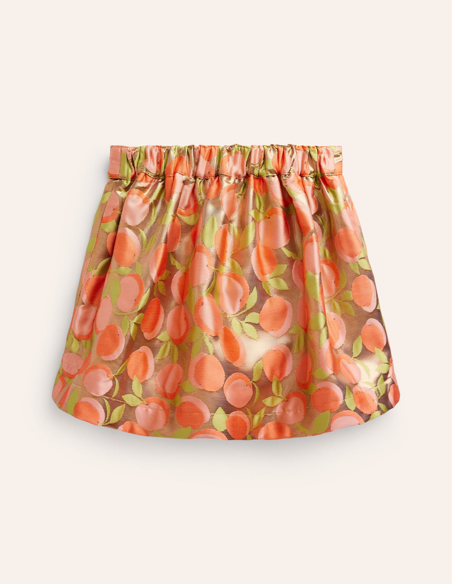 Metallic Jacquard Skirt-Gold Peach Jaquard