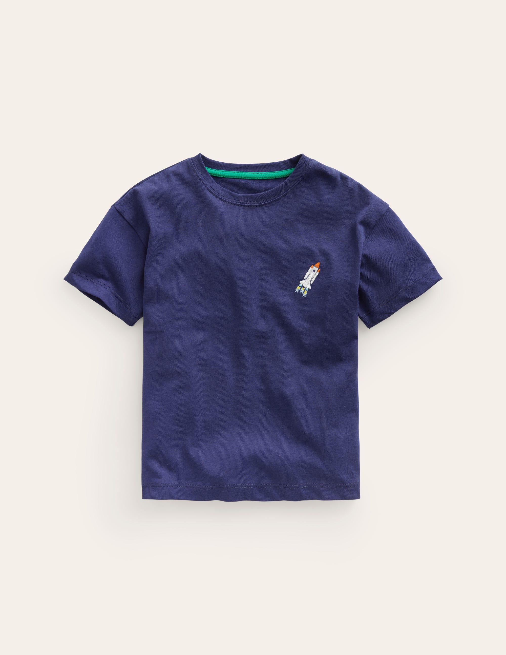 Embroidered Logo T-Shirt-College Navy Rocket - Image 1