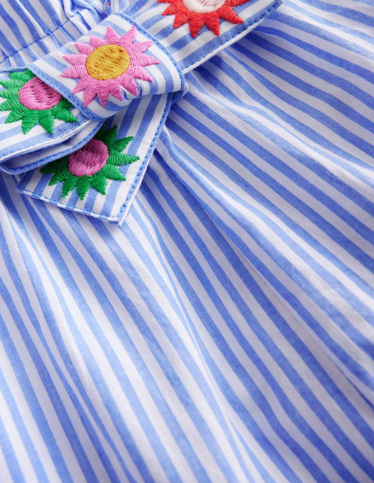 Wide Leg Trousers-Vintage Blue / Ivory Stripe - Image 3