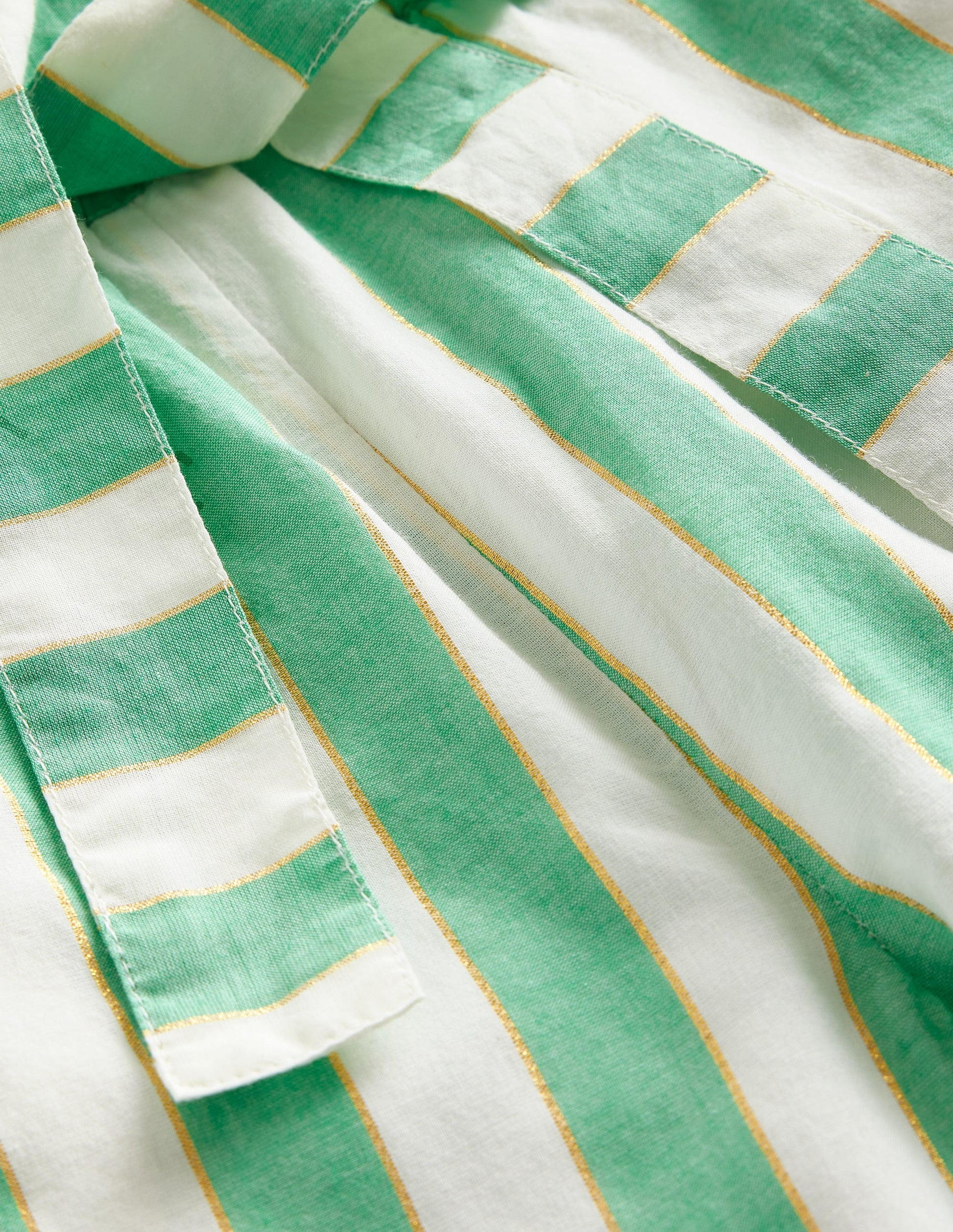 Wide Leg Trousers-Green Lurex Stripe-3