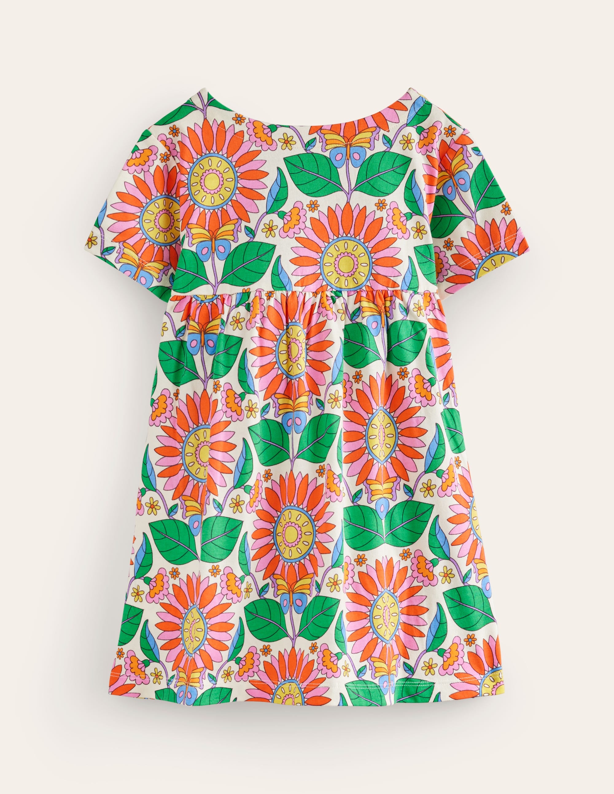 Short Sleeve Printed Tunic-Multi Daisy Vine - Image 2