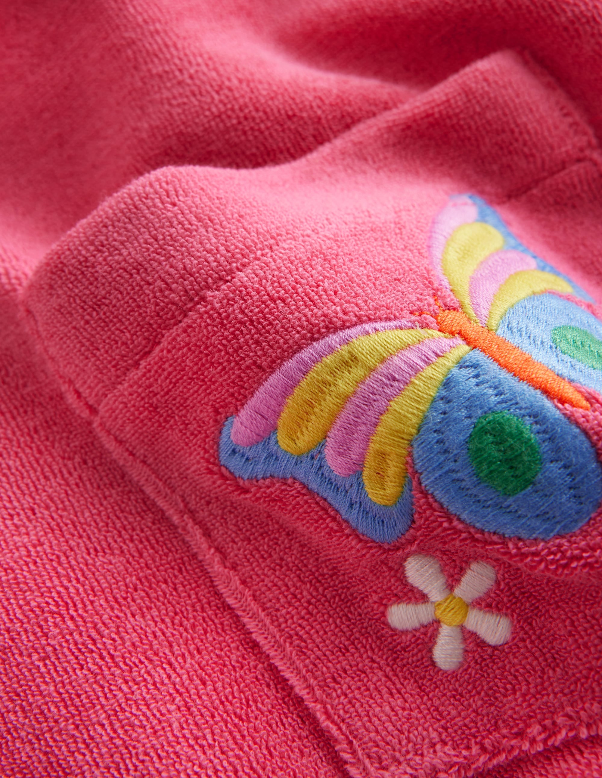 Zip-Through Towelling Hoodie-Rose Pink - Image 3