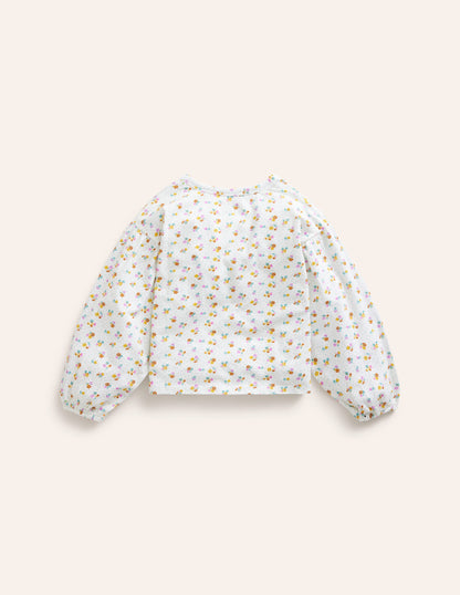 Blouson Sleeve Logo Top-Vanilla Pod Lemons-2