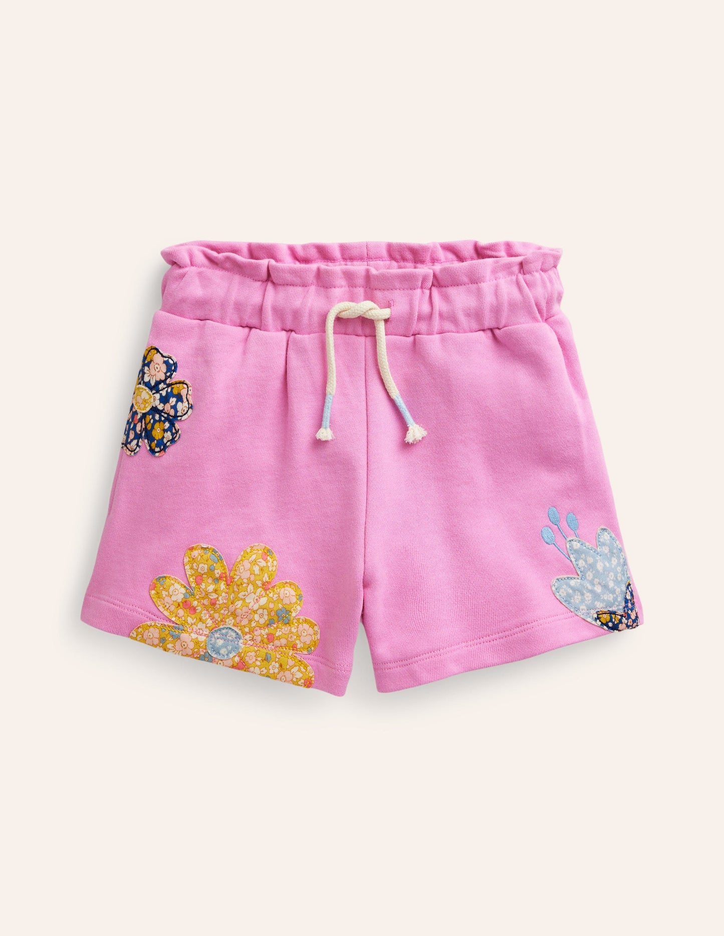 Applique Jersey Shorts-Cosmos Pink Patchwork