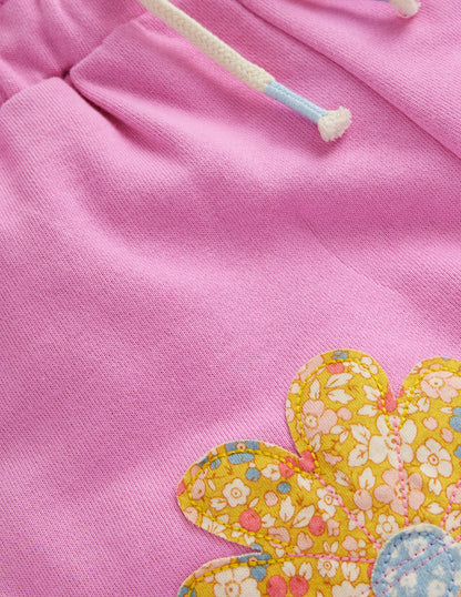Applique Jersey Shorts-Cosmos Pink Patchwork-4