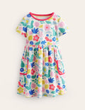 Fun Towelling Dress-Multi Holiday Stencil