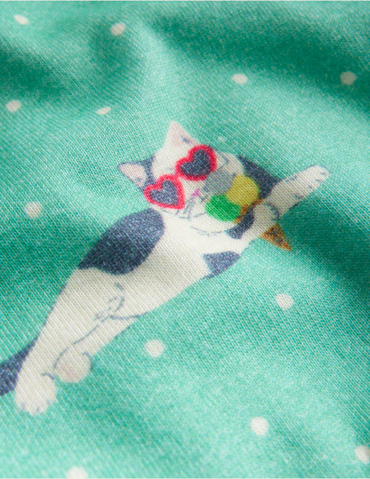 Snug Short John Pyjamas-Aqua Sea Blue Holiday Cats-3
