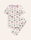 Snug Short John Pyjamas-Ivory Strawberry
