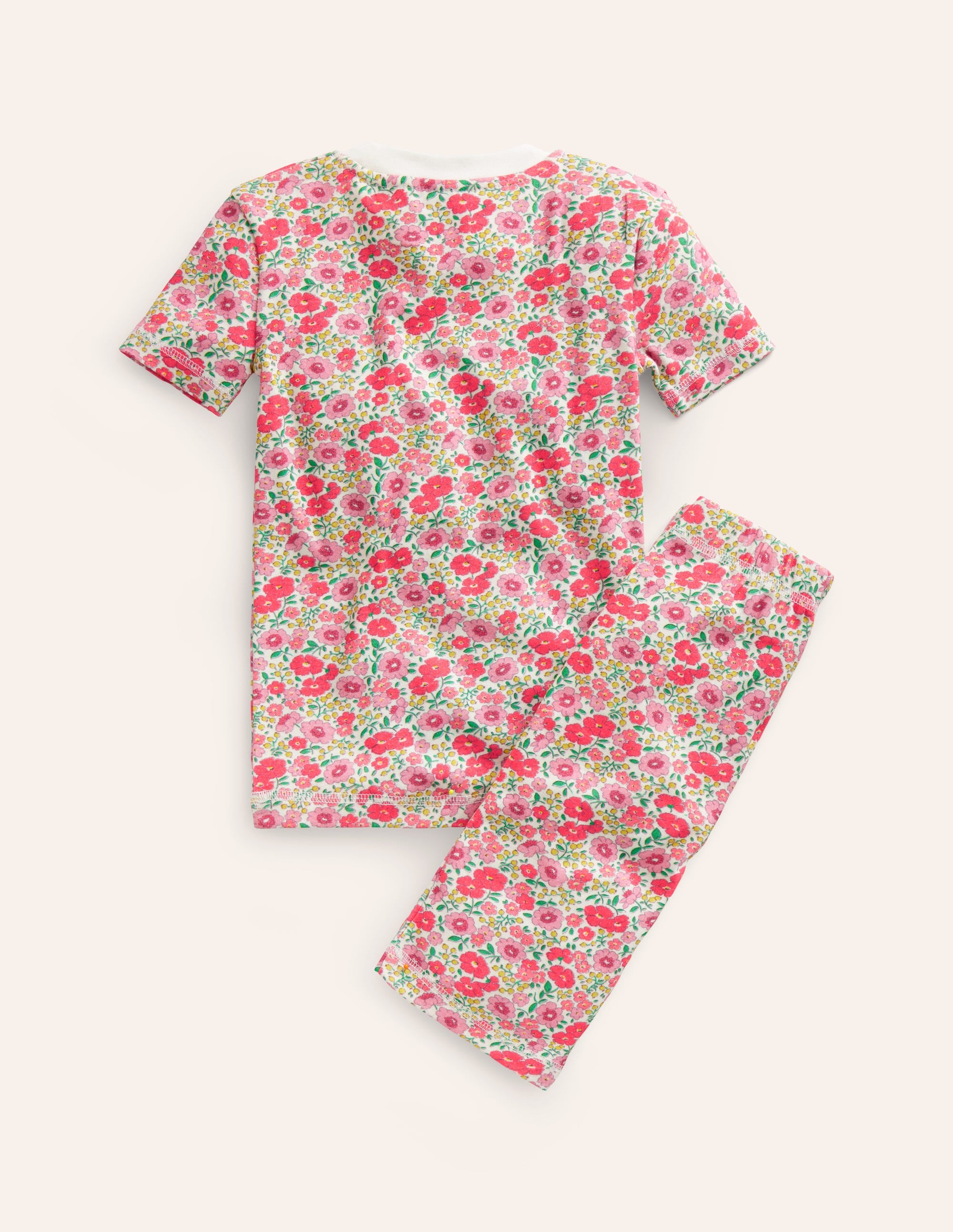 Snug Short John Pyjamas-Pink Flowerbed - Image 2