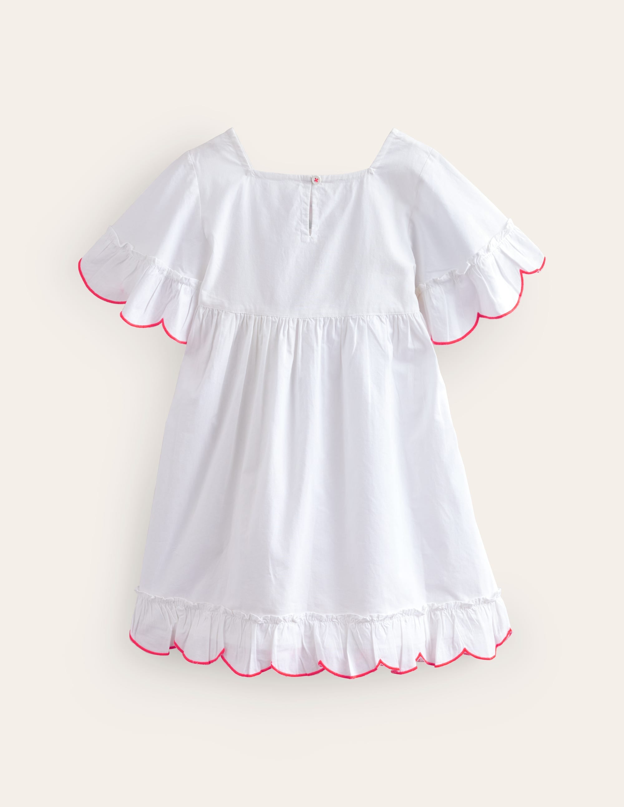 Lightweight Holiday Dress-White Floral Embroidery - Image 2