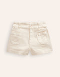 High Waisted Shorts-Vanilla White