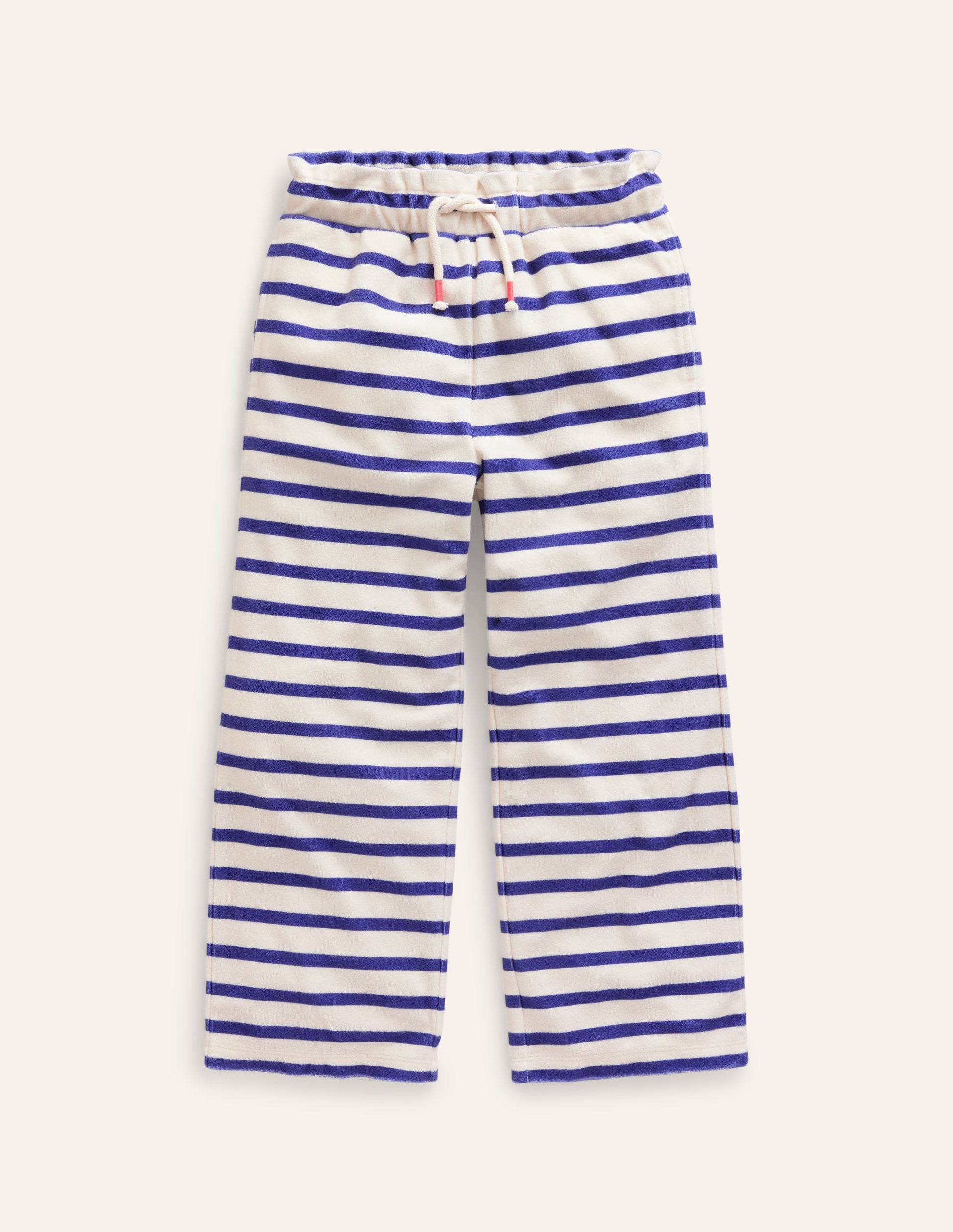 Towelling Trousers-Navy/ Ivory Stripe-1