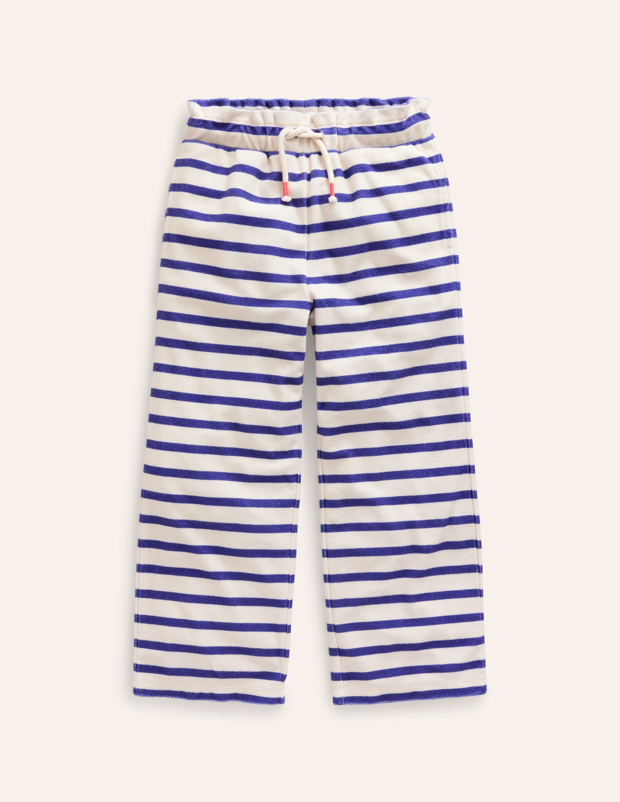 Towelling Trousers-Navy/ Ivory Stripe - Image 1